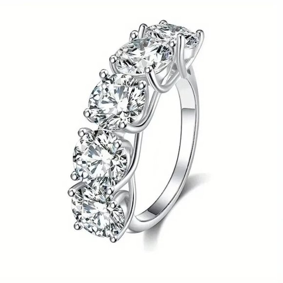 NEW Moissanite ring Size 7 Anniversary Christmas gift jewelry women 5 carat